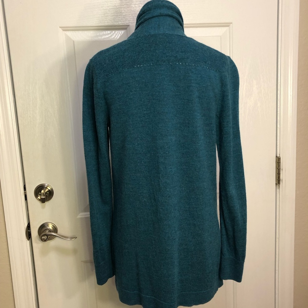 Talbots dark teal wool fly-away sweater, size S - Picture 3 of 6